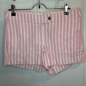 J. Crew Pink and White Striped Coastal Beach Casual Women's Shorts size 4